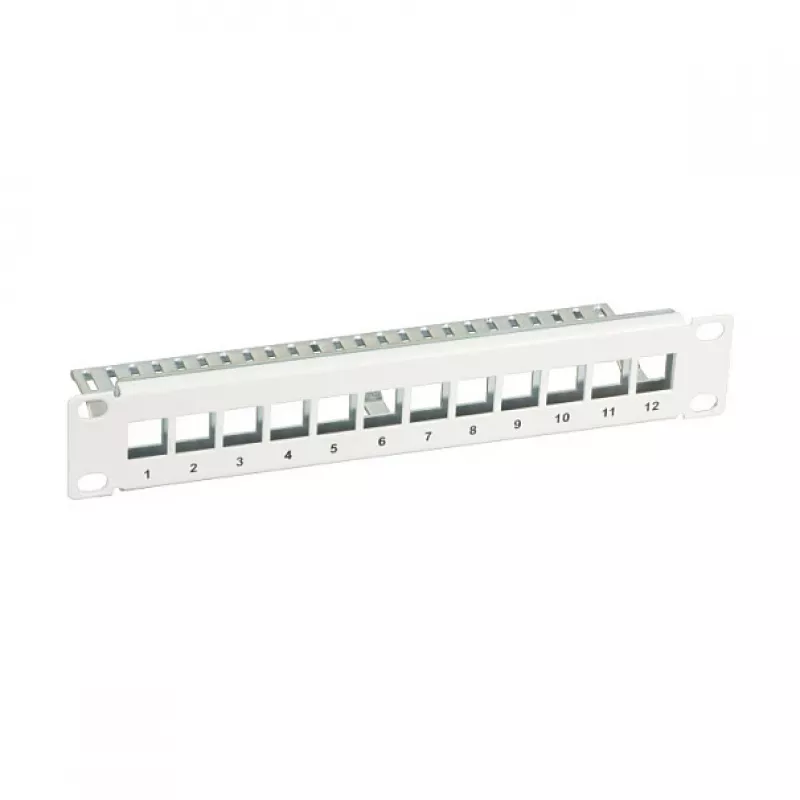EFB Elektronik 10-Zoll 12-Port Keystone Patchpanel, Grau (RAL 7035)