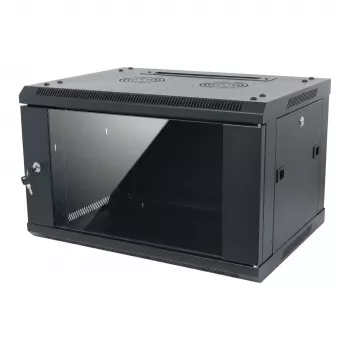 ALLNET 19 inch Wandgehäuse 6U 1-teilig 600mm Tiefe Schwarz zerlegt als Bausatz SMA-Serie