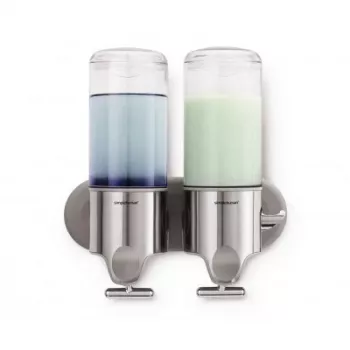 Simplehuman BT1028 Doppelspender mit Wandhalterung, gebürsteter Edelstahl