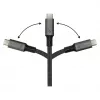 GoodConnections USB-C 4.0 (ST-ST) 1m Geflochtenes Kabel 100W 8K 30Hz Anthrazit