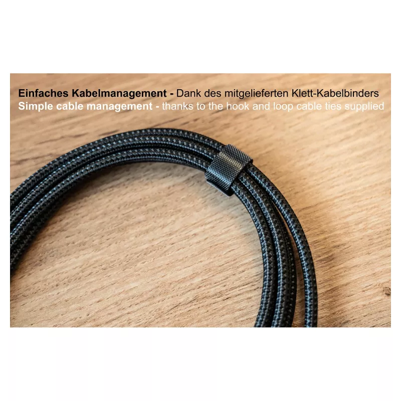 GoodConnections USB-C 4.0 (ST-ST) 1m Geflochtenes Kabel 100W 8K 30Hz Anthrazit