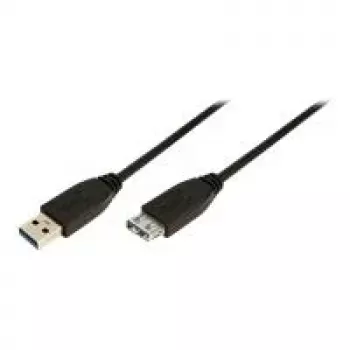 LogiLink USB 3.0 Verlängerungskabel - USB Typ A Stecker auf USB Typ A Buchse - 1 m - Schwarz