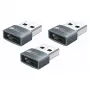 Good Connections USB 2.0 Adapter Typ-A Stecker auf USB-C Buchse, Aluminiumgehäuse, Grau, 3er-Set (USB-AD203-3)