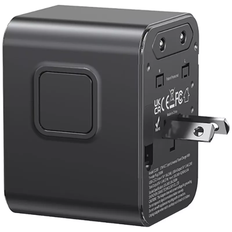 USAMS Reiseadapter CC308 17W 4in1 US/AU/EU/UK Schwarz