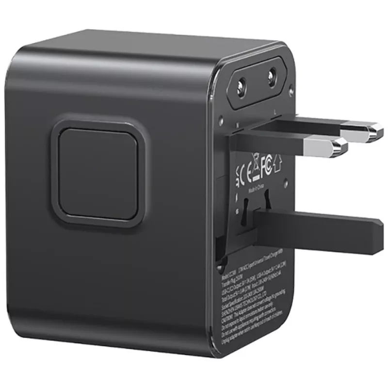 USAMS Reiseadapter CC308 17W 4in1 US/AU/EU/UK Schwarz