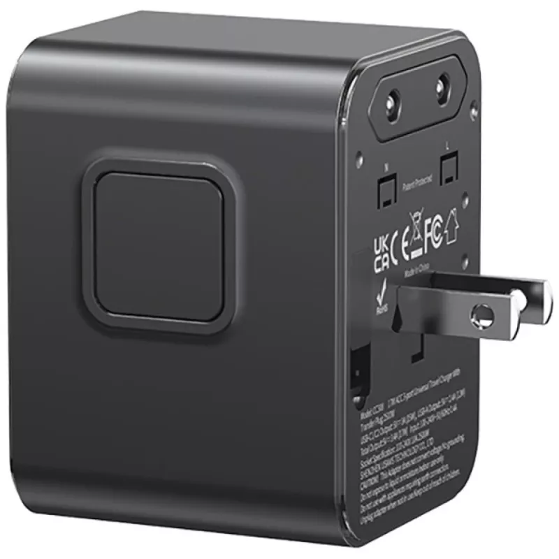 USAMS Reiseadapter CC308 17W 4in1 US/AU/EU/UK Schwarz