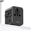 USAMS Reiseadapter CC308 17W 4in1 US/AU/EU/UK Schwarz