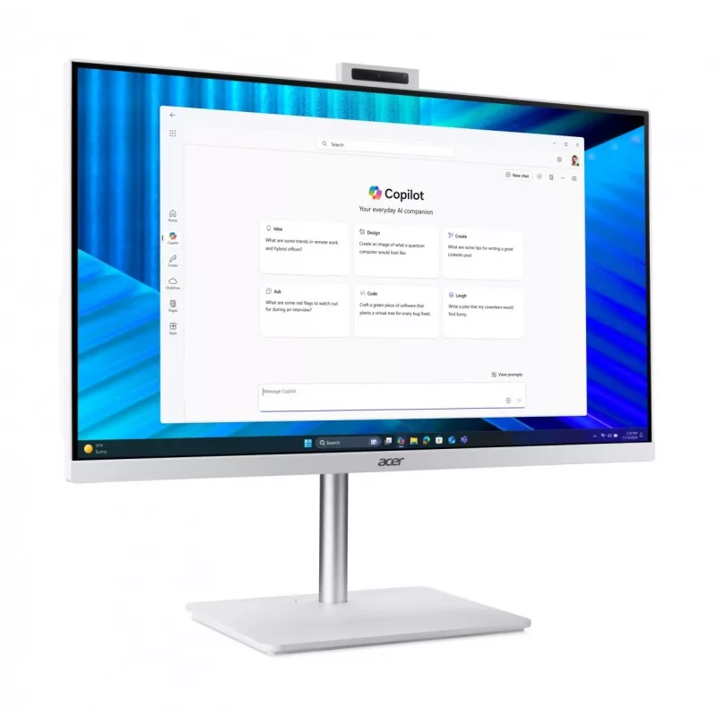 Acer Veriton 2000 VZ2417G All-in-One PC, 27 Zoll IPS FHD, Intel Core 5 120U, 16GB DDR5, 512GB M.2 SSD, Windows 11 Pro, Weiß