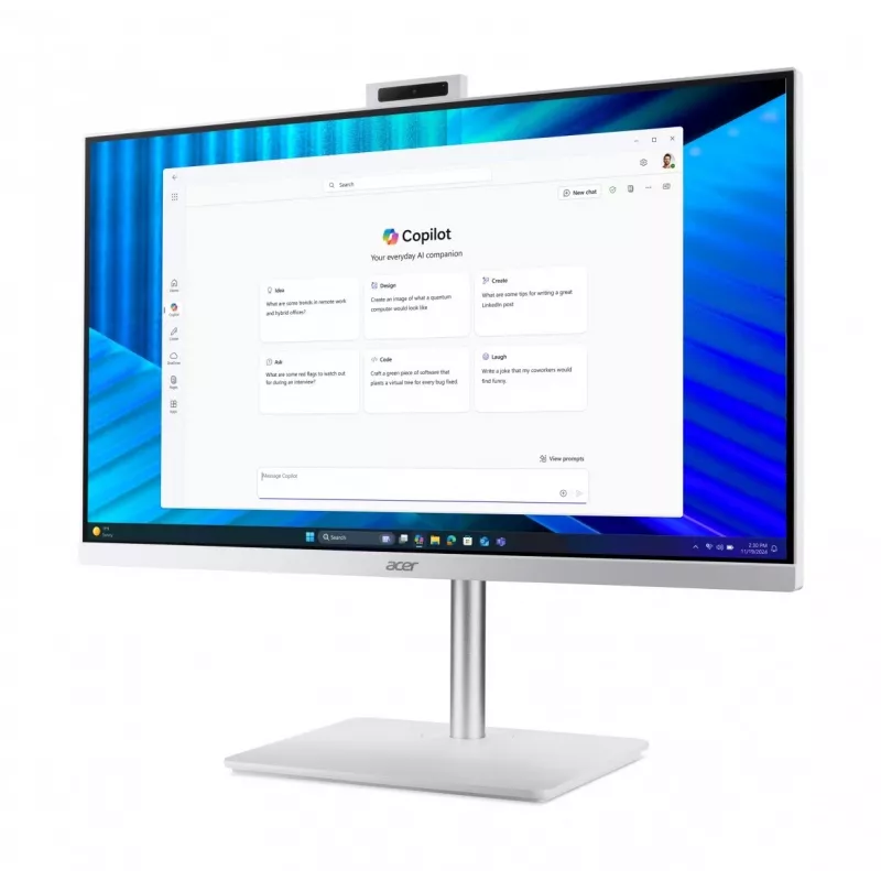 Acer Veriton 2000 VZ2417G All-in-One PC, 27 Zoll IPS FHD, Intel Core 5 120U, 16GB DDR5, 512GB M.2 SSD, Windows 11 Pro, Weiß