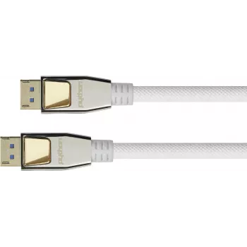 GOOD CONNECTIONS PREMIUM DisplayPort 2.0 Kabel, 54 Gbit/s, UHBR 13.5, 4K @240Hz / 8K @60Hz, Vollmetall-Stecker, Kupfer, 2m Weiß