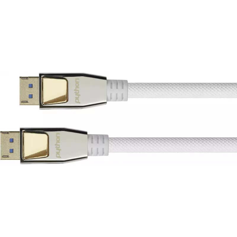 GOOD CONNECTIONS PREMIUM DisplayPort 2.0 Kabel, 54 Gbit/s, UHBR 13.5, 4K @240Hz / 8K @60Hz, Vollmetall-Stecker, Kupfer, 2m Weiß