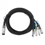 BlueOptics Intel XXV4DACBL1M Kompatibles BlueLAN Passives 100GBASE-CR4 QSFP28 auf 4x25GBASE-CR SFP28 Direct Attach Breakout-Kabel, 1m, AWG26