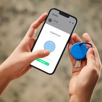 Chipolo POP Bluetooth Tracker mit austauschbarer Batterie für iOS & Android, Blau