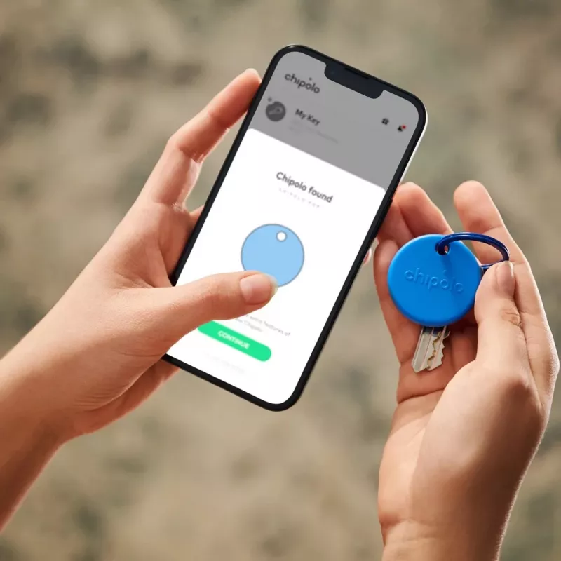 Chipolo POP Bluetooth Tracker mit austauschbarer Batterie für iOS & Android, Blau