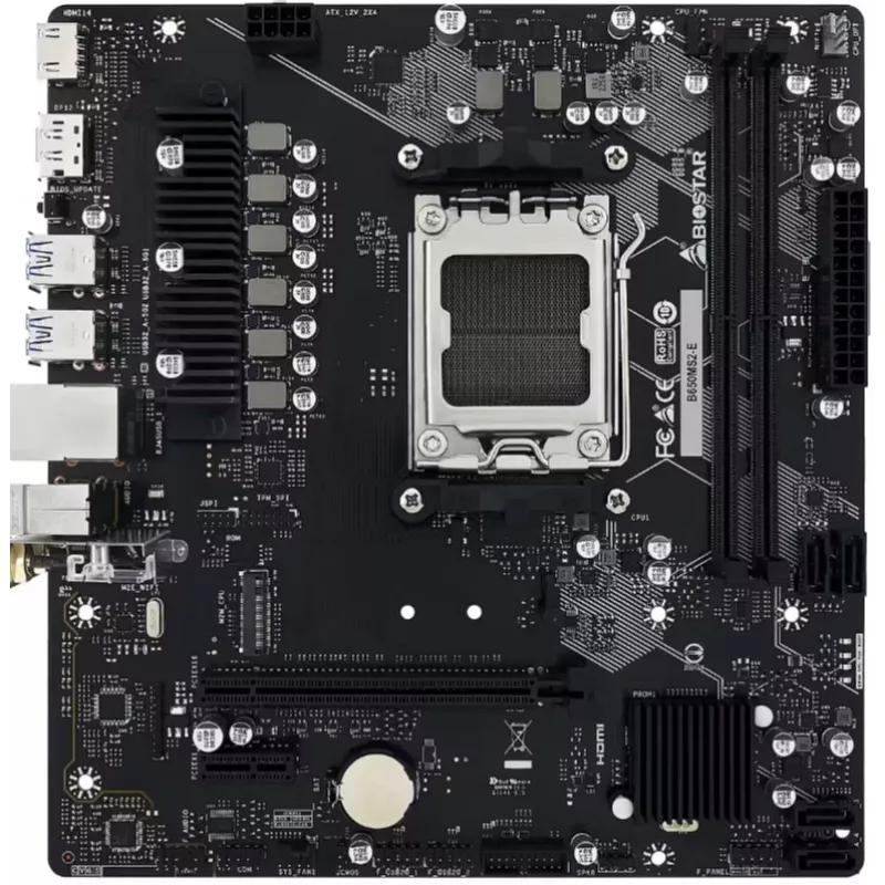 BIOSTAR B650MS2-E Mainboard, AMD AM5, DDR5, Micro ATX