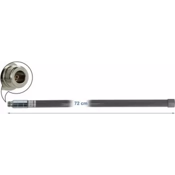 Delock LPWAN 433 + 868 MHz Antenne N Buchse 2 dBi 72 cm Rundstrahlend Außenbereich Grau
