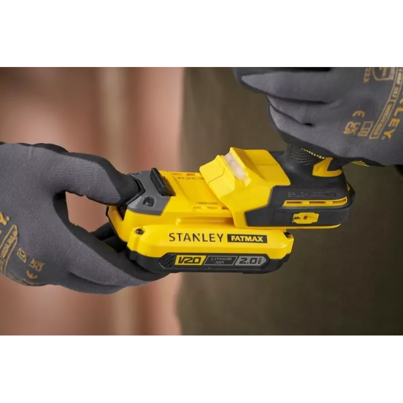 STANLEY FATMAX SFMCD726D2T 18V Bürstenloser Akku-Schlagbohrschrauber (2x 2,0Ah Akkus, Ladegerät, TSTAK-Koffer)