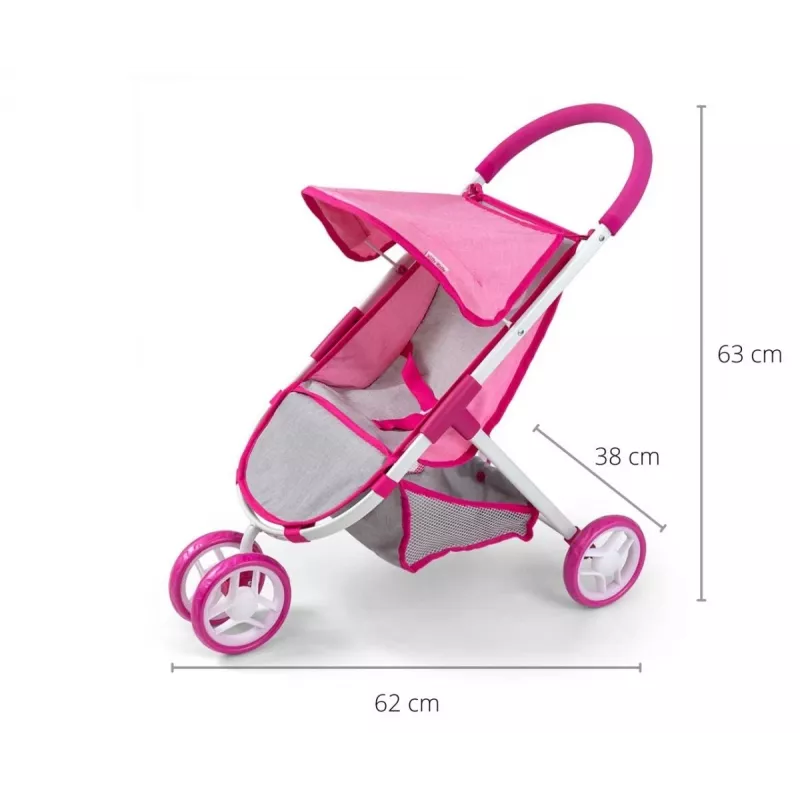 MILLY MALLY Puppenwagen Susie Prestige - Pink/Grau/Weiß