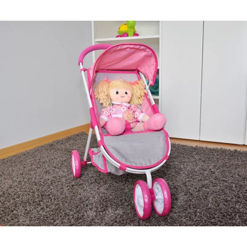 MILLY MALLY Puppenwagen Susie Prestige - Pink/Grau/Weiß