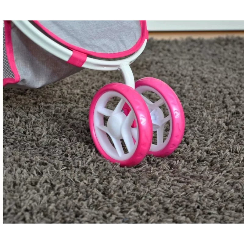 MILLY MALLY Puppenwagen Susie Prestige - Pink/Grau/Weiß