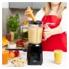 MPM MBL-37 Mixer, 500 W, 1,5 L Glasbehälter, Edelstahlklinge, 2 Geschwindigkeiten, Pulsfunktion, Eiszerkleinerung, Schwarz
