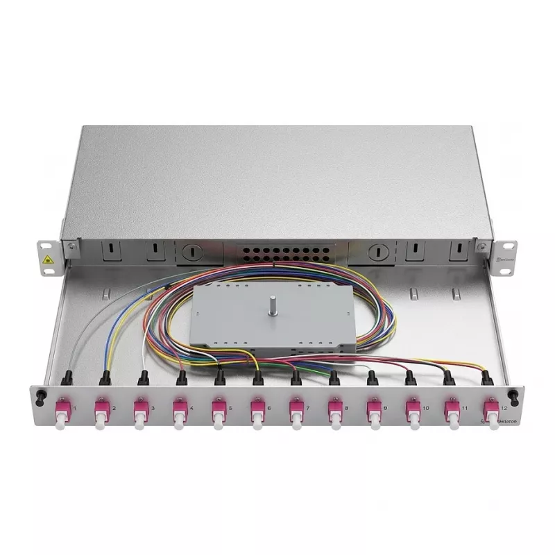 ZVK Easylan LWL Spleißgehäuse Basic 1U 12x LC-Duplex OM4 ausziehbar