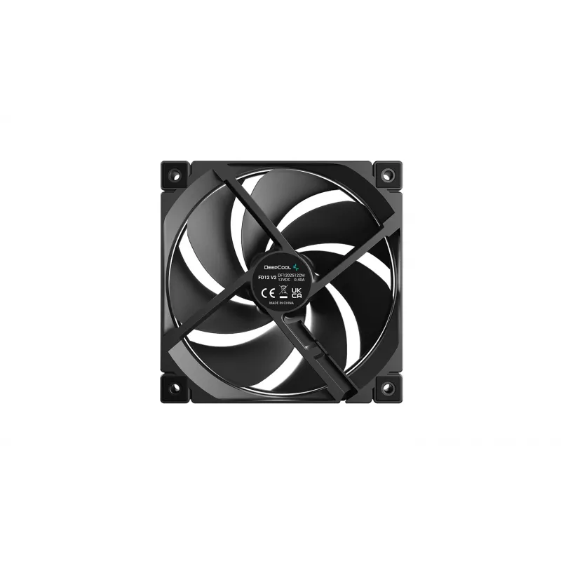 Deepcool FD12 V2 120mm schwarzer Gehäuselüfter, 4-Pin PWM, Fluiddynamisches Lager