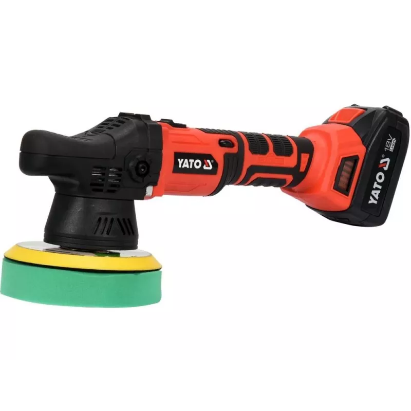 Yato YT-82920 Auto-Poliermaschine 5000 U/min 1200W Rotationspolierer mit variabler Drehzahl, Sanftanlauf, 180-mm-Scheibe, 5 m Kabel