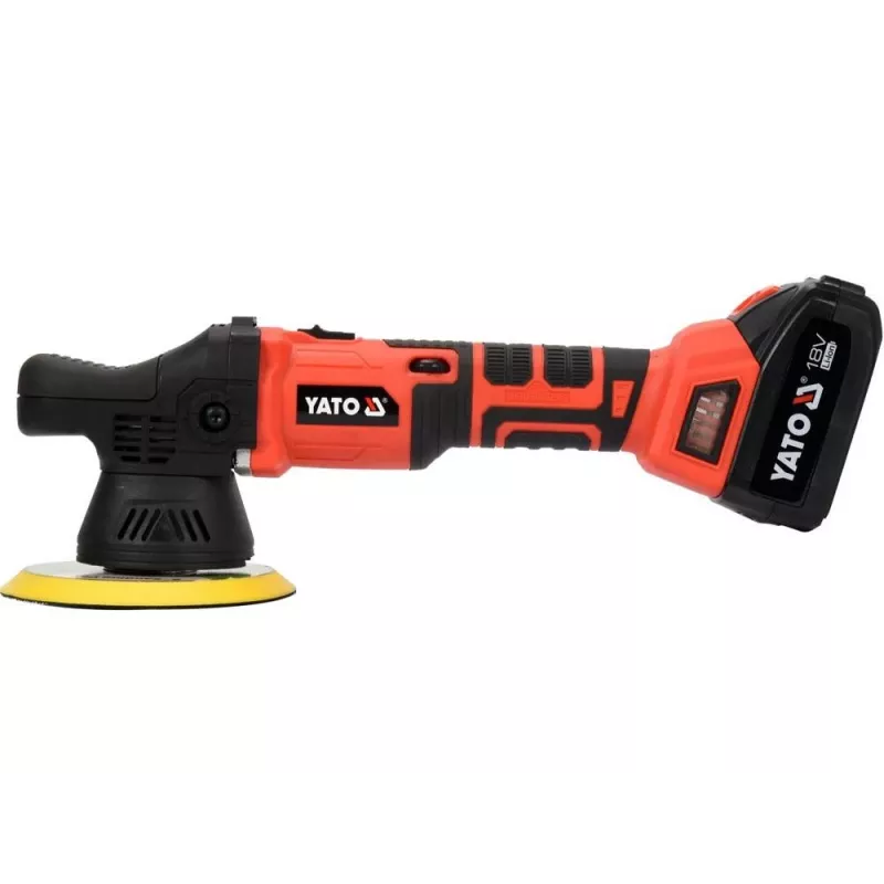 Yato YT-82920 Auto-Poliermaschine 5000 U/min 1200W Rotationspolierer mit variabler Drehzahl, Sanftanlauf, 180-mm-Scheibe, 5 m Kabel