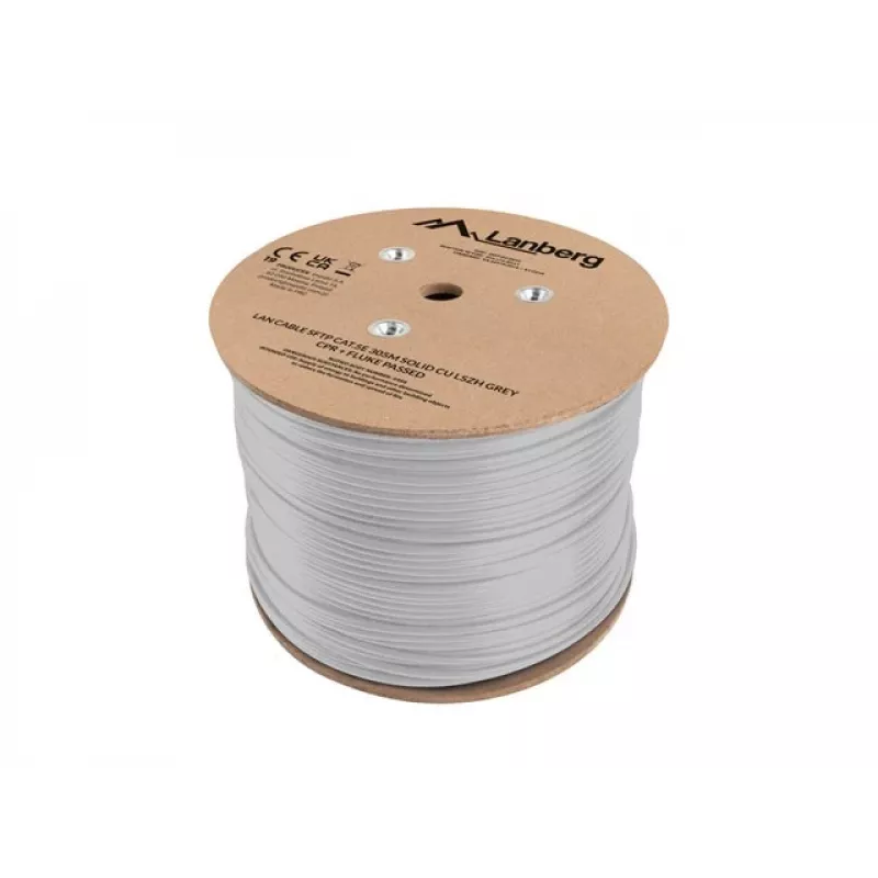 LANBERG SFTP Cat.5e 305m Solid Copper LSZH Netzwerkkabel Grau