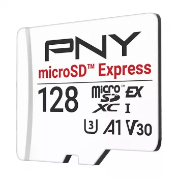 PNY 128GB microSDXC Express Card UHS-I U3 V30 A1 mit SD-Adapter