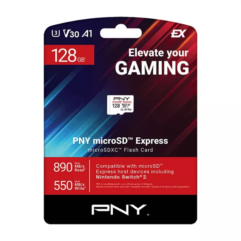 PNY 128GB microSDXC Express Card UHS-I U3 V30 A1 mit SD-Adapter