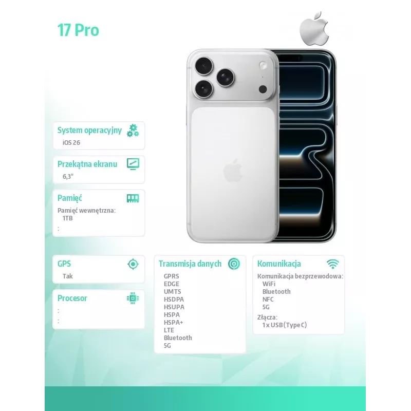 Apple iPhone 17 Pro 1TB Silber