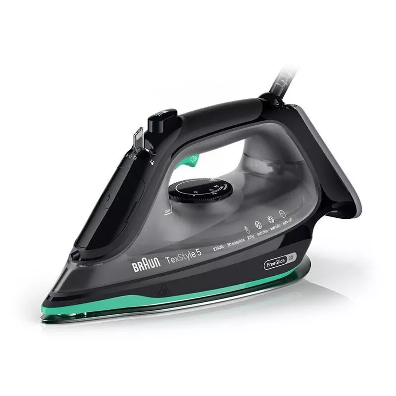 Braun TexStyle 5 SI5277GR Dampfbügeleisen - 2700W, EloxalPlus-Bügelsohle, Schwarz/Grün
