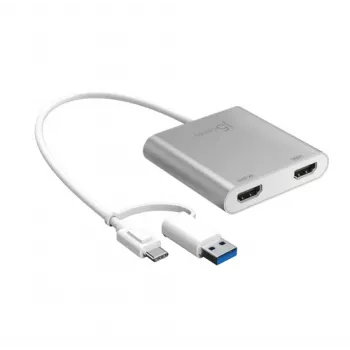 j5create JCA365-N USB-C auf Dual HDMI Multi-Monitor Adapter - 3.2 Gen 1 - USB-A & USB-C - 4K 60Hz