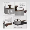 Maestro MR-1211-18S Kochtopf mit Deckel 18cm 1,9L Edelstahl Grau