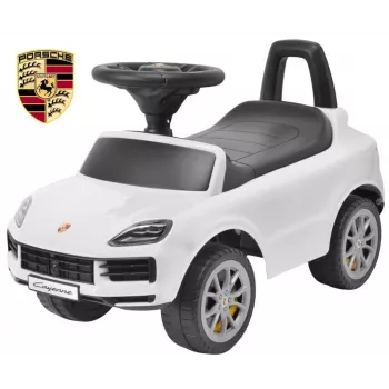 MILLY MALLY Kinderfahrzeug Porsche Cayenne S Weiß - Elektro-Kinderauto mit 12V Akku, Fernbedienung, LED-Leuchten