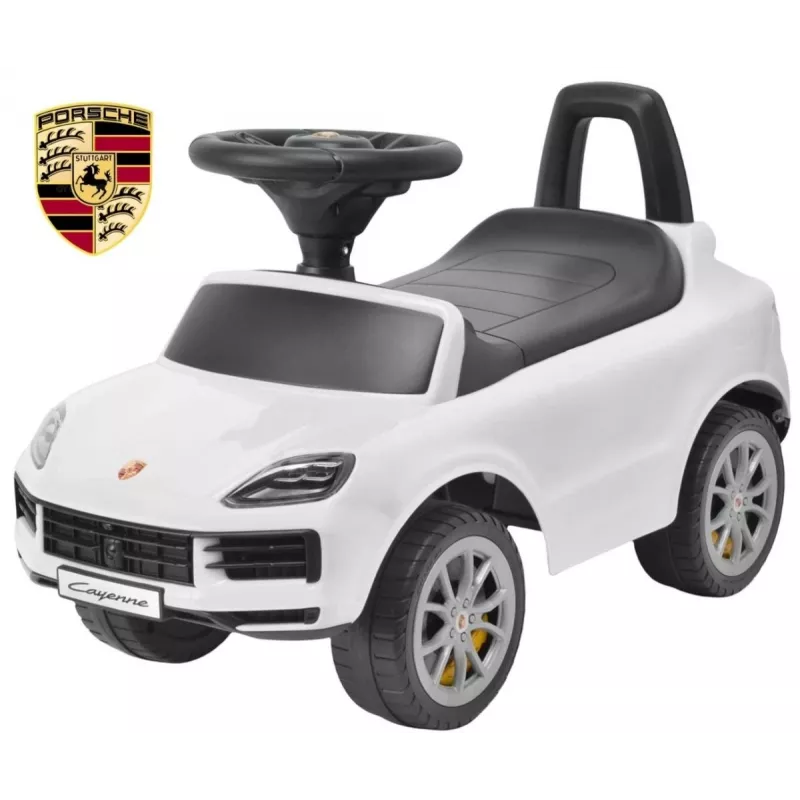MILLY MALLY Kinderfahrzeug Porsche Cayenne S Weiß - Elektro-Kinderauto mit 12V Akku, Fernbedienung, LED-Leuchten