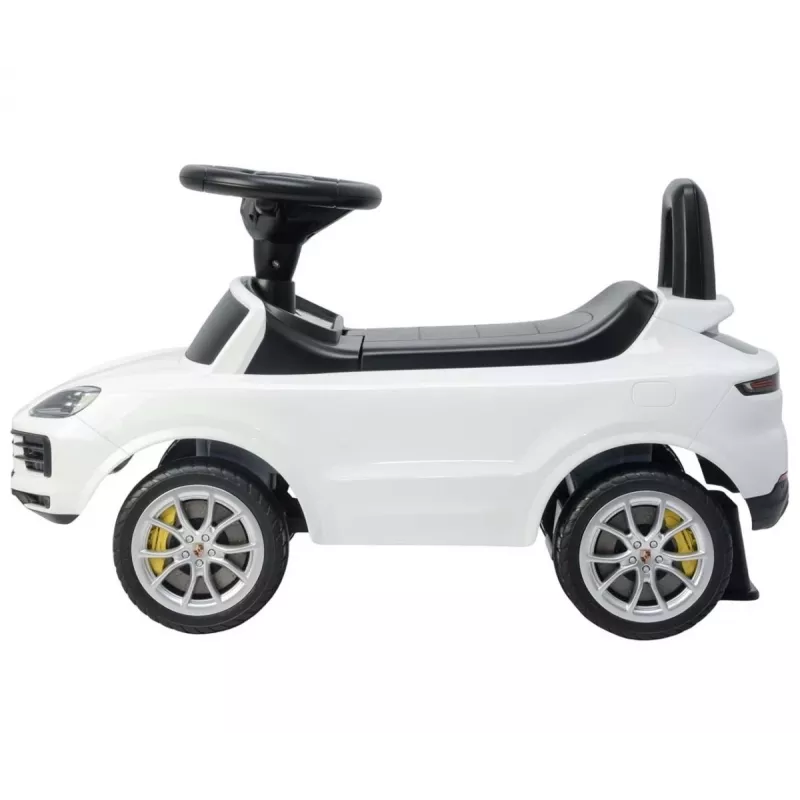 MILLY MALLY Kinderfahrzeug Porsche Cayenne S Weiß - Elektro-Kinderauto mit 12V Akku, Fernbedienung, LED-Leuchten