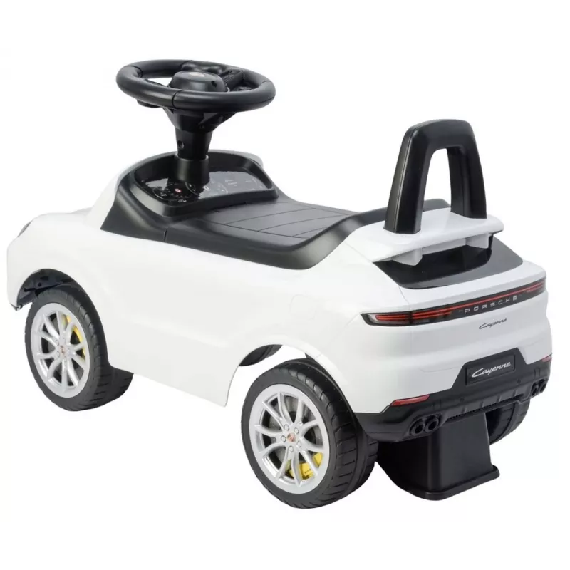 MILLY MALLY Kinderfahrzeug Porsche Cayenne S Weiß - Elektro-Kinderauto mit 12V Akku, Fernbedienung, LED-Leuchten