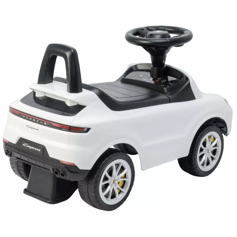 MILLY MALLY Kinderfahrzeug Porsche Cayenne S Weiß - Elektro-Kinderauto mit 12V Akku, Fernbedienung, LED-Leuchten