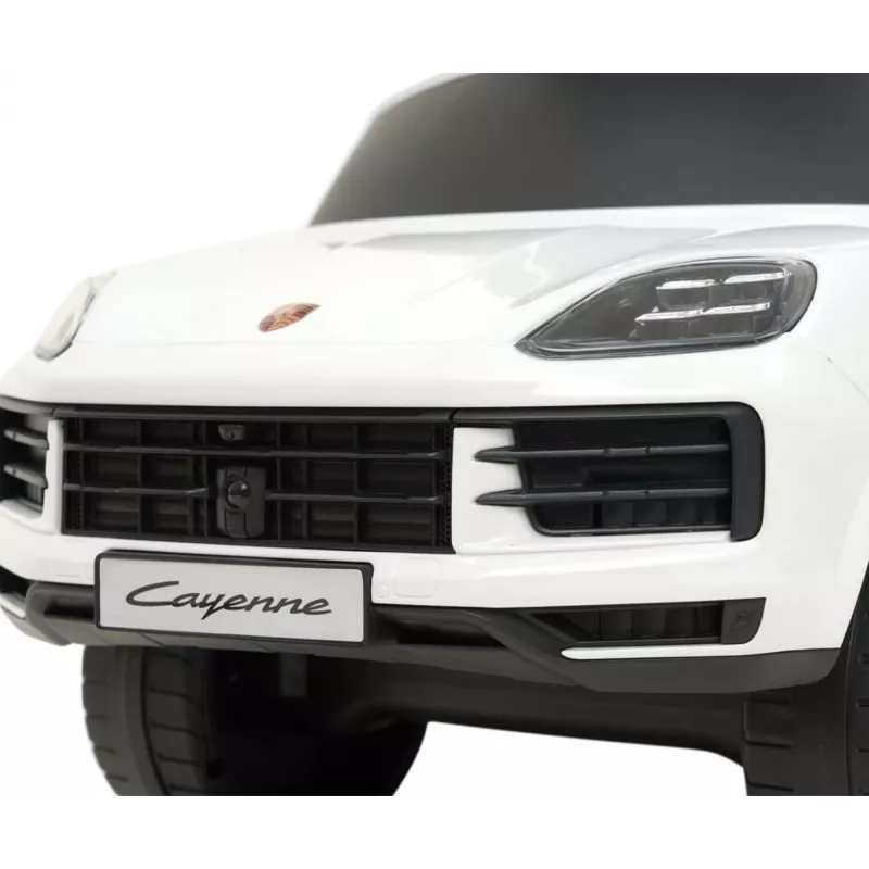 MILLY MALLY Kinderfahrzeug Porsche Cayenne S Weiß - Elektro-Kinderauto mit 12V Akku, Fernbedienung, LED-Leuchten