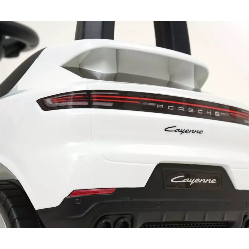 MILLY MALLY Kinderfahrzeug Porsche Cayenne S Weiß - Elektro-Kinderauto mit 12V Akku, Fernbedienung, LED-Leuchten