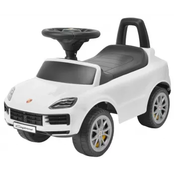 MILLY MALLY Kinderfahrzeug Porsche Cayenne S Weiß - Elektro-Kinderauto mit 12V Akku, Fernbedienung, LED-Leuchten
