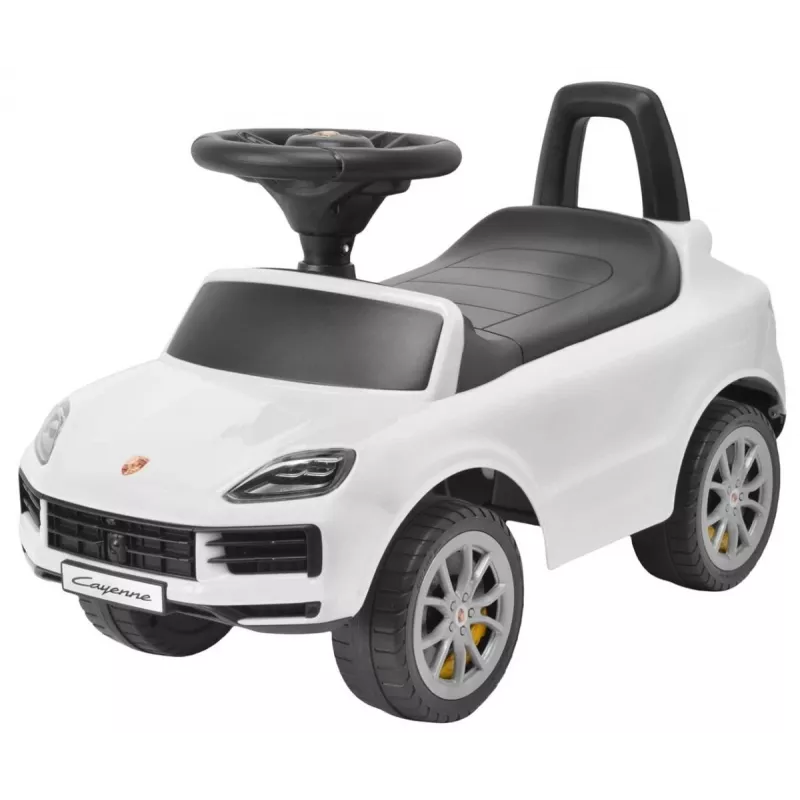 MILLY MALLY Kinderfahrzeug Porsche Cayenne S Weiß - Elektro-Kinderauto mit 12V Akku, Fernbedienung, LED-Leuchten