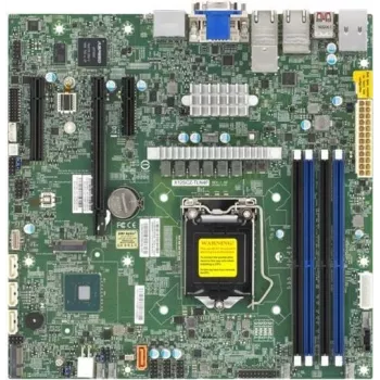 Supermicro X12SCZ-TLN4F Micro ATX Motherboard, LGA1200, Intel W480E, 2x10GbE, 2xGbE, IPMI