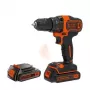 Black & Decker BDCDD186KB 18V Akku-Bohrschrauber-Set mit 2x1,5Ah Akkus, Schnellspannbohrfutter, 40 Nm Drehmoment