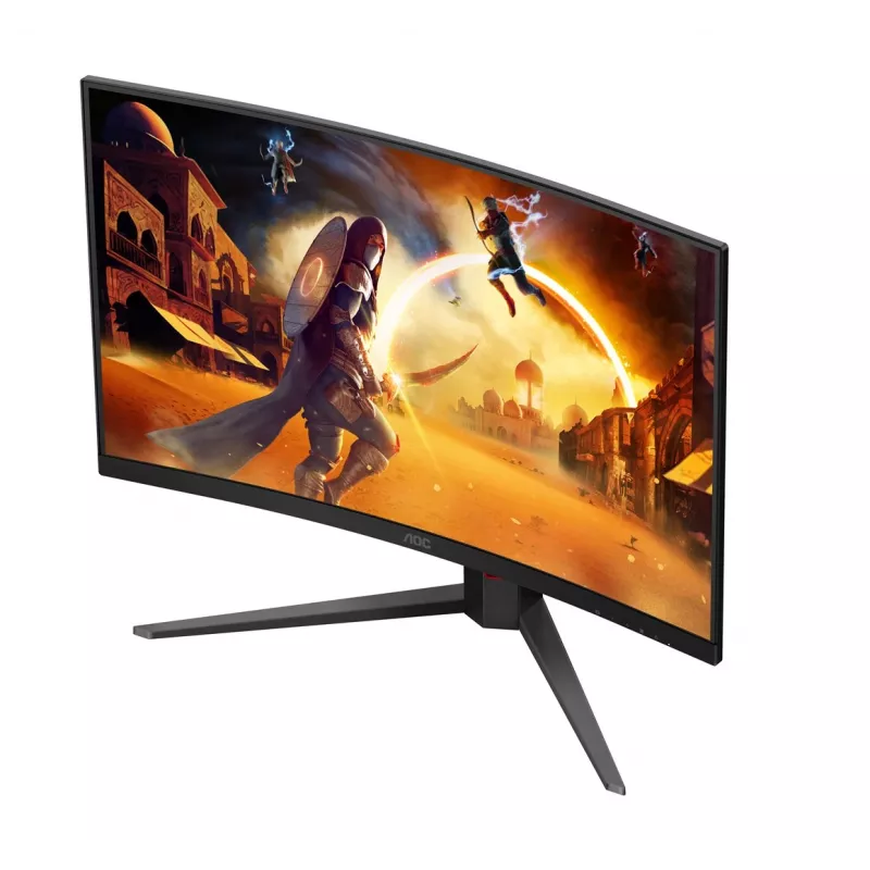 AOC C32G4Z 31.5 inch Curved Gaming Monitor, Full HD, 240Hz, 1ms, VA, FreeSync Premium, Schwarz/Rot