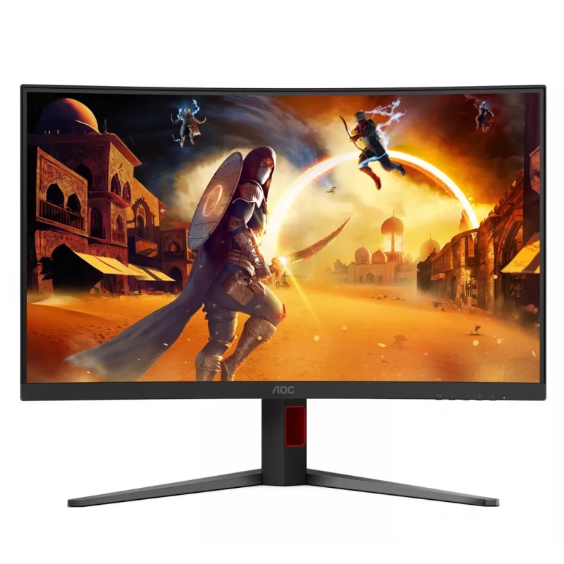 AOC C32G4Z 31.5 inch Curved Gaming Monitor, Full HD, 240Hz, 1ms, VA, FreeSync Premium, Schwarz/Rot