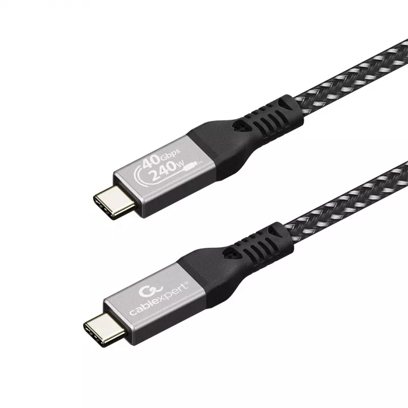 Gembird CCBP-USB4-CMCM240-0.5M Premium USB4 Type-C Lade- und Datenkabel, 40 Gbit/s, 240 W, 0,5 m